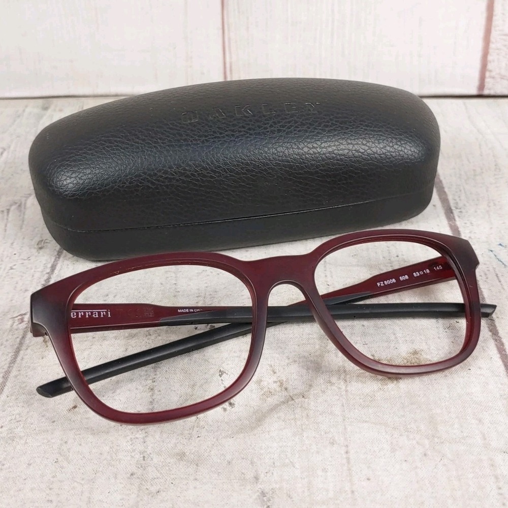 FRAMES ONLY - Ferrari FZ 8006 508 Eyeglasses - RED 53-18-145 w/ Oakley Case
